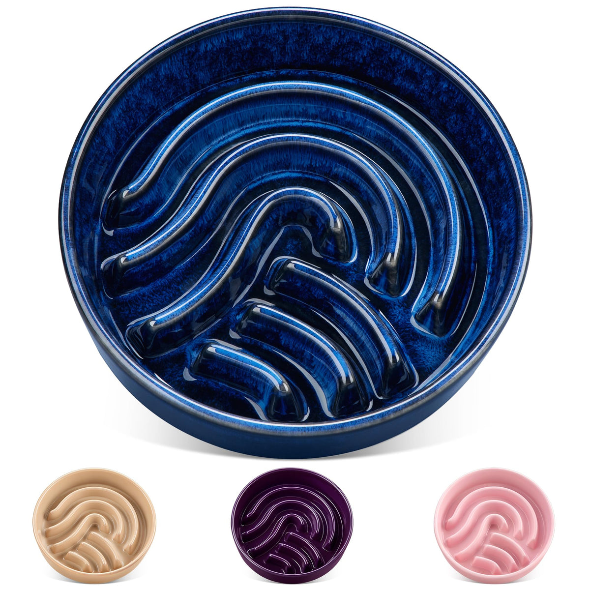 Vancasso slow feeder bowl in blue for large dogs with 3-cup capacity