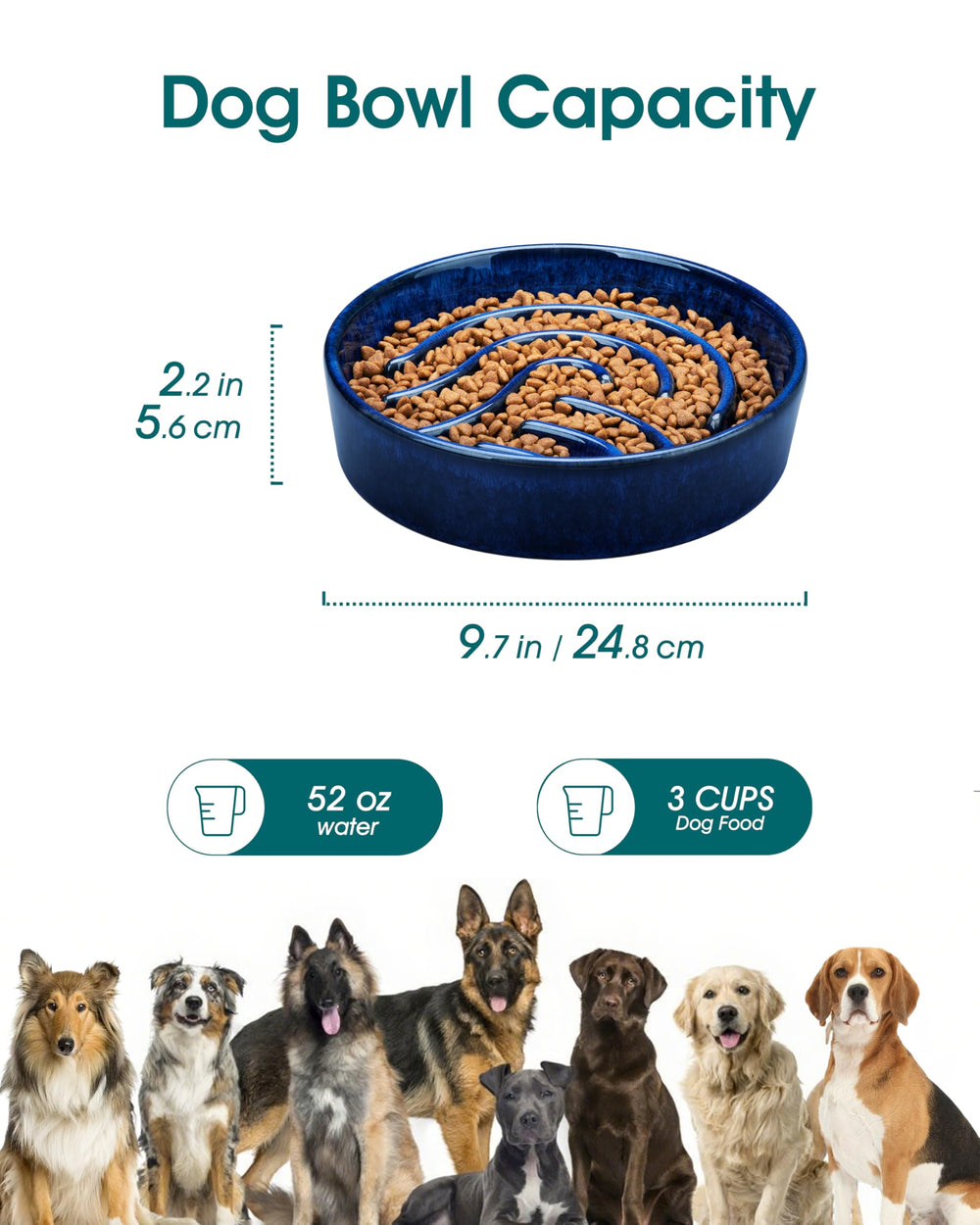 Vancasso ceramic slow feeder with maze design for engaging meals