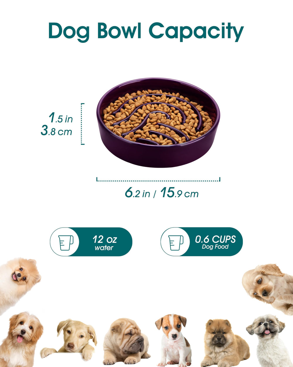 Vancasso puzzle design bowl for dogs encourages slower eating during meals.