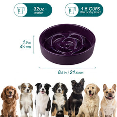 Vancasso ceramic slow feeder with maze design promotes mindful eating.