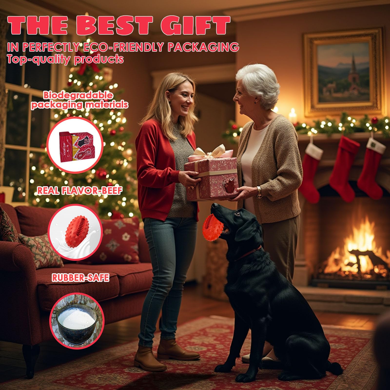 VANFINE beef-flavor dog toy entices chewing and healthy engagement.