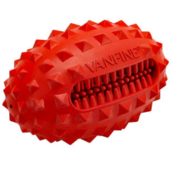 VANFINE indestructible dog toy in football shape, ideal for aggressive chewers during outdoor play.
