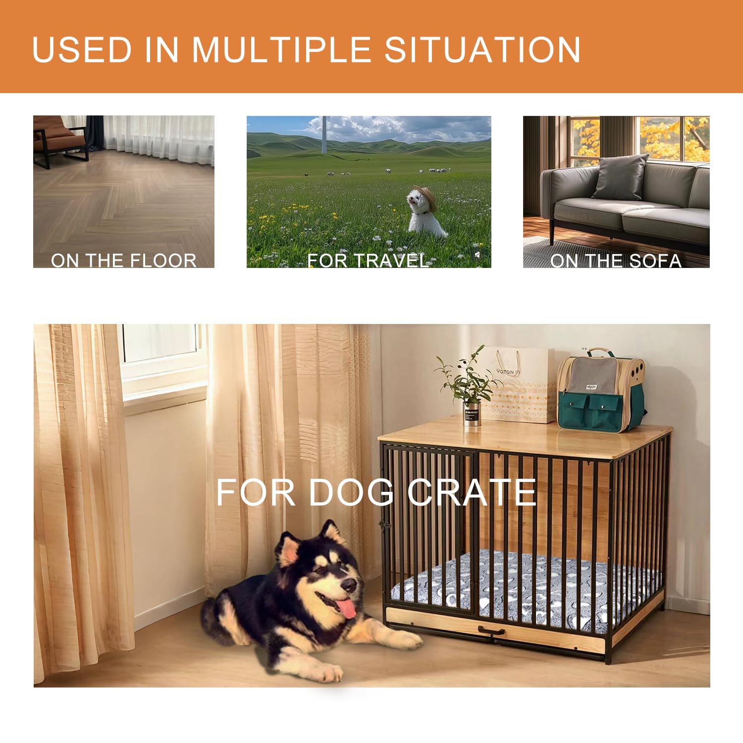 VANKEAN small dog bed 24x18 inches fits crates and travel.
