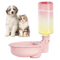 Vannon 16oz pet water bottle mounted outside the cage for quick refills.