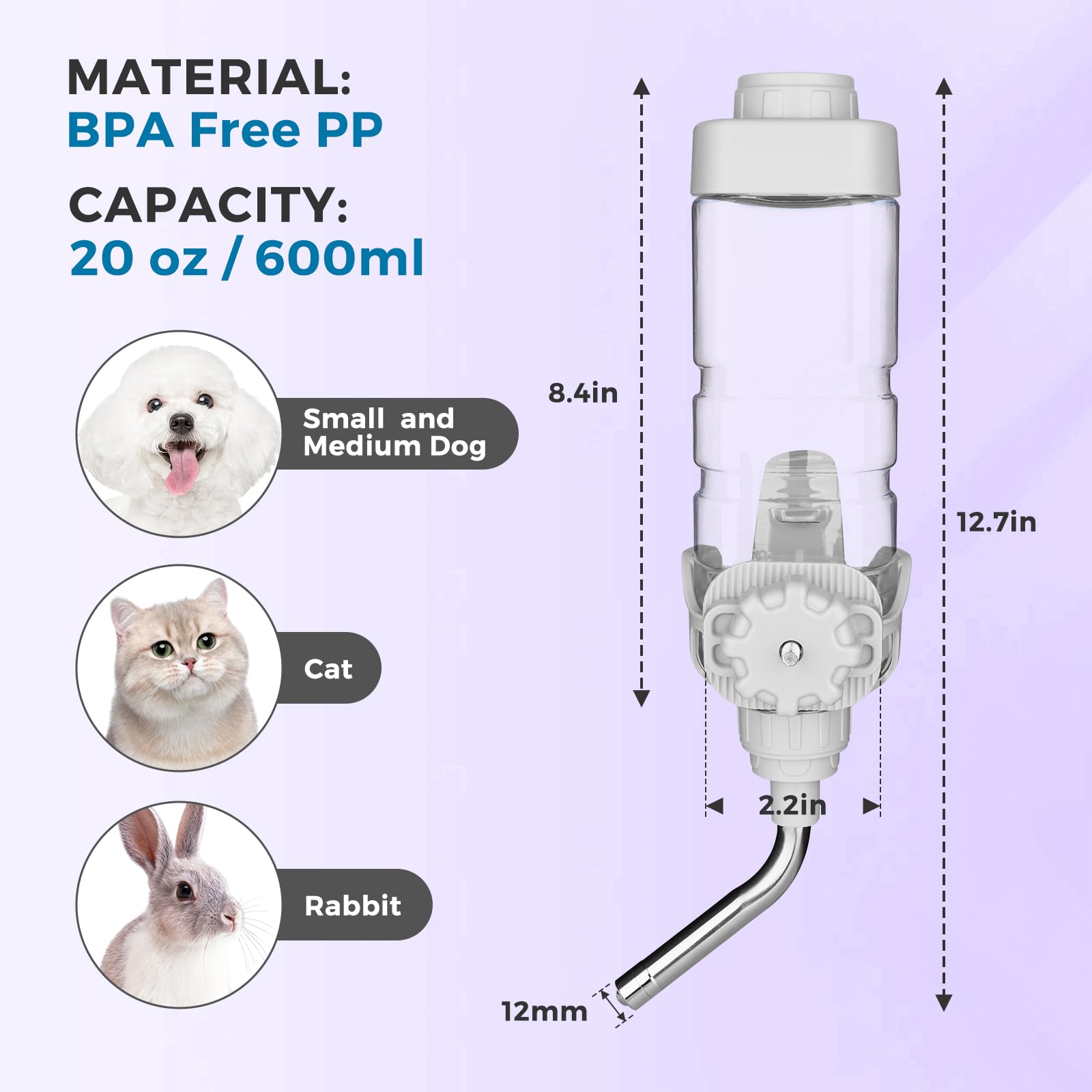 Vannon one-piece stainless steel nozzle reduces breakage risk during daily use.