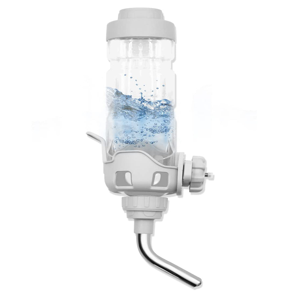Vannon rabbit water bottle with top-fill for easy daily refills in a cage