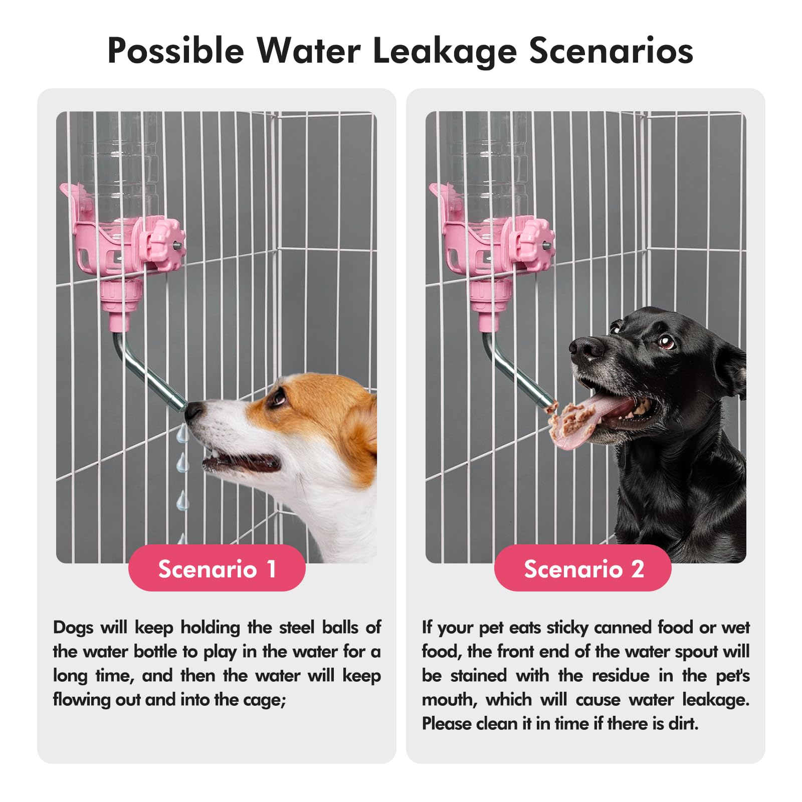 Vannon water bottle uses BPA-free materials for pet safety in crates.