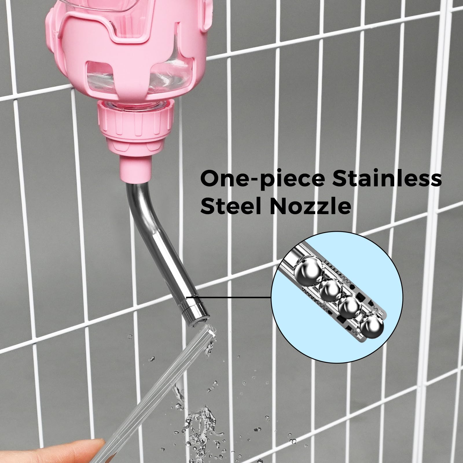 Suitable for dogs, cats, and rabbits in crate settings for hydration.