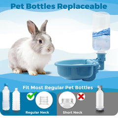 Suspension clip stabilizes the bottle as pets enter or exit the cage