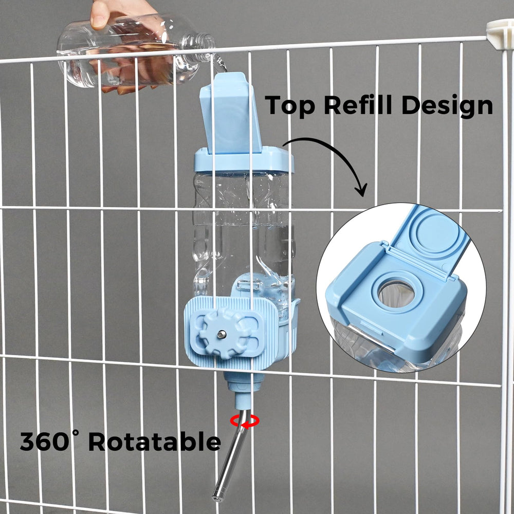 Vannon in-use cage scene showcases effortless daily hydration for small pets.