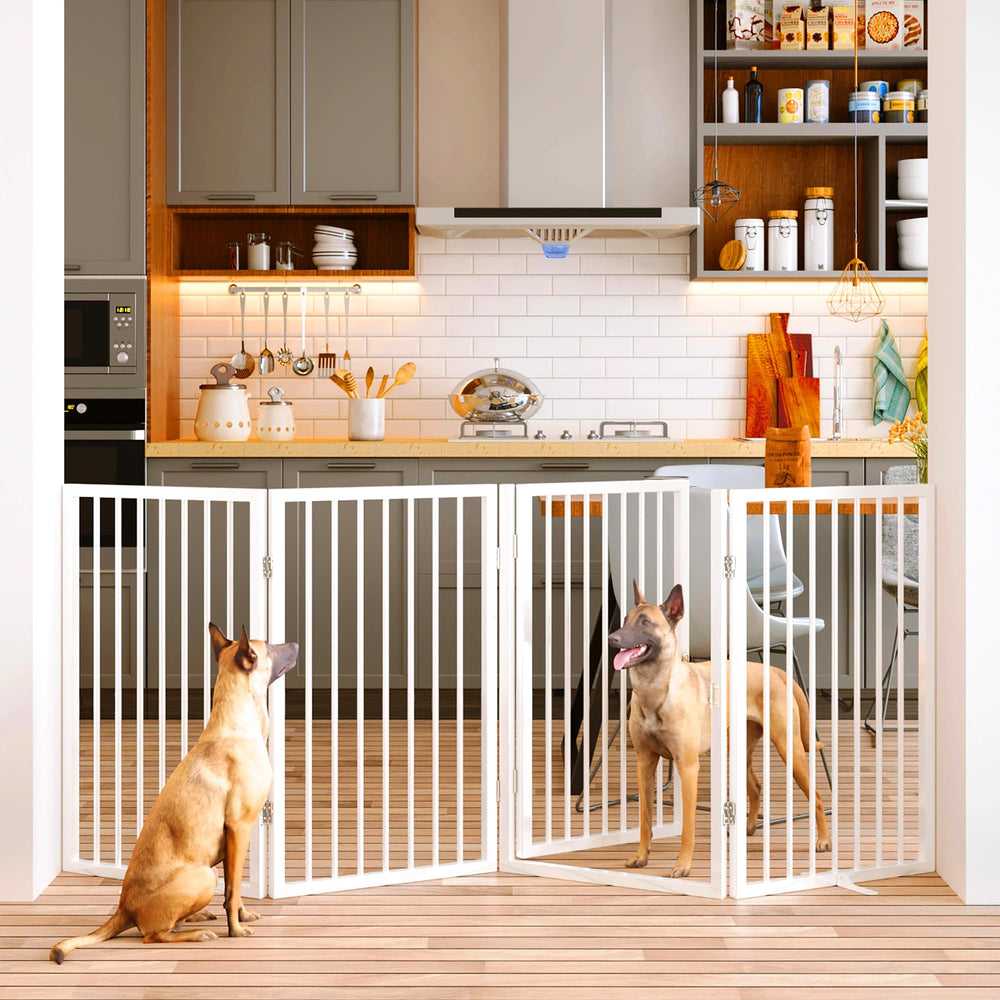 Vantas folding gate demonstrates durable metal construction for wide doorways