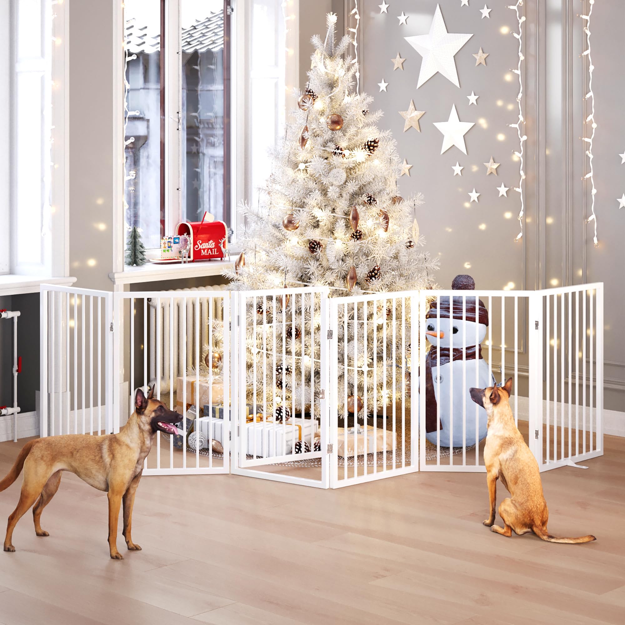 Vantas folding pet gate 32-inch height ensures clear safety on stairs and thresholds.