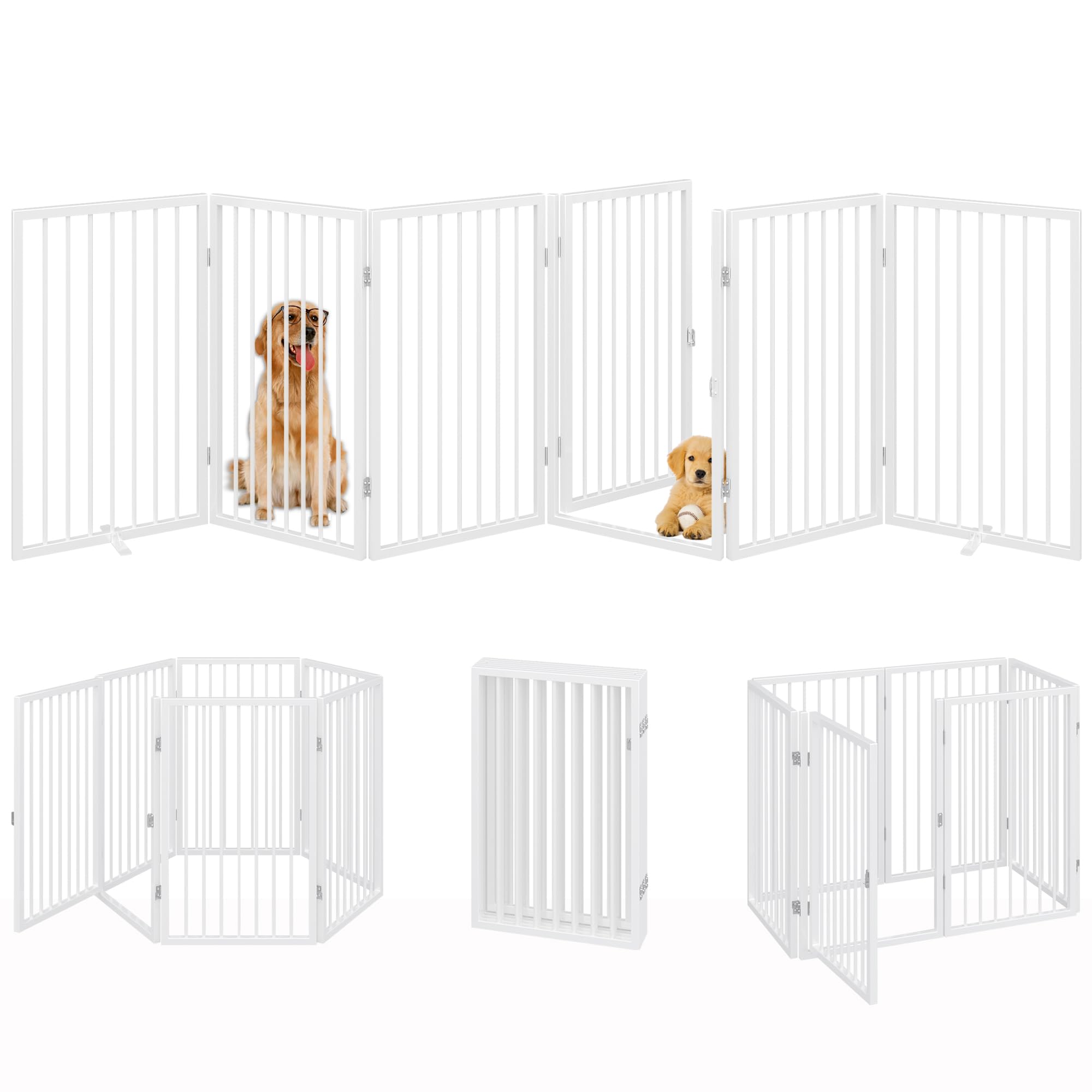Vantas folding pet gate door-walk-through for easy room transitions.