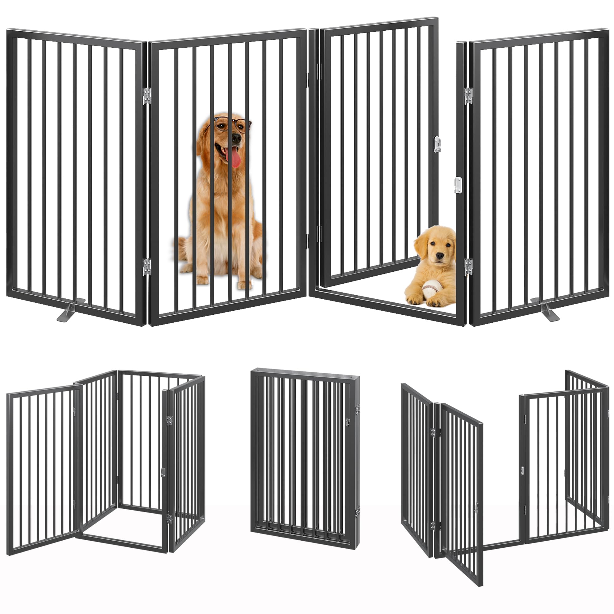 Vantas freestanding accordion gate deployed across a wide doorway