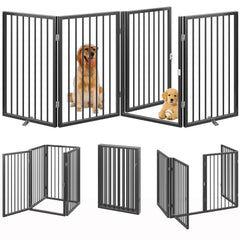Vantas freestanding accordion gate deployed across a wide doorway