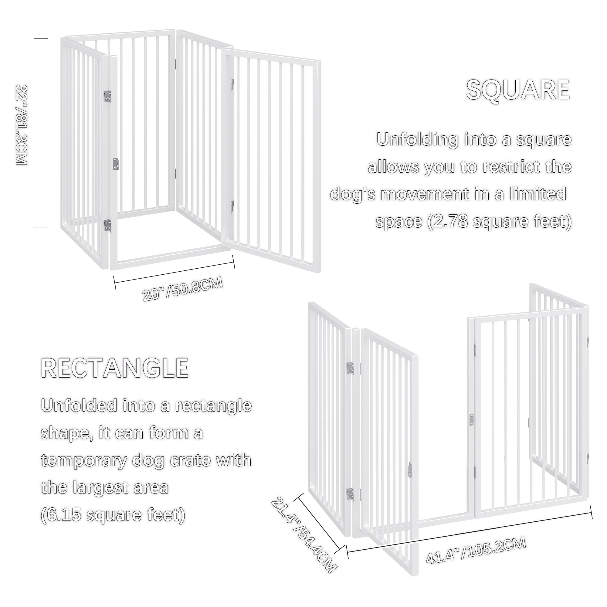 Vantas indoor/outdoor white gate blends with decor while containing pets