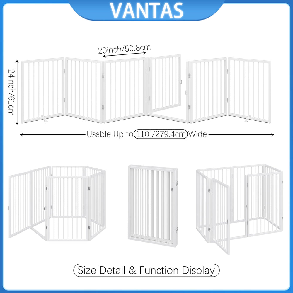 Vantas gate includes two support pieces for added stability.