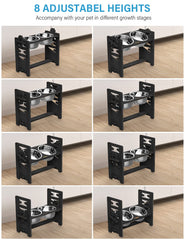 Vantic adjustable-height dog bowl highlights eight levels to fit your dog's size.