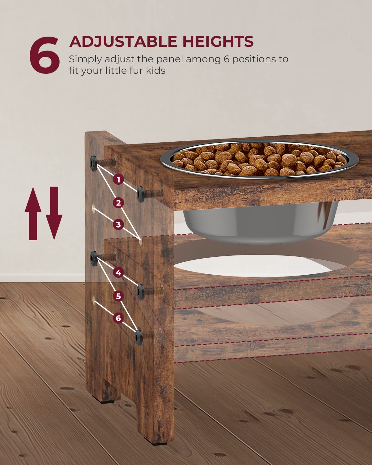 Vantic elevated bowls offering height options from 2 to 7 inches.