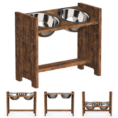 Vantic elevated dog bowls stand with nine height options for growing dogs