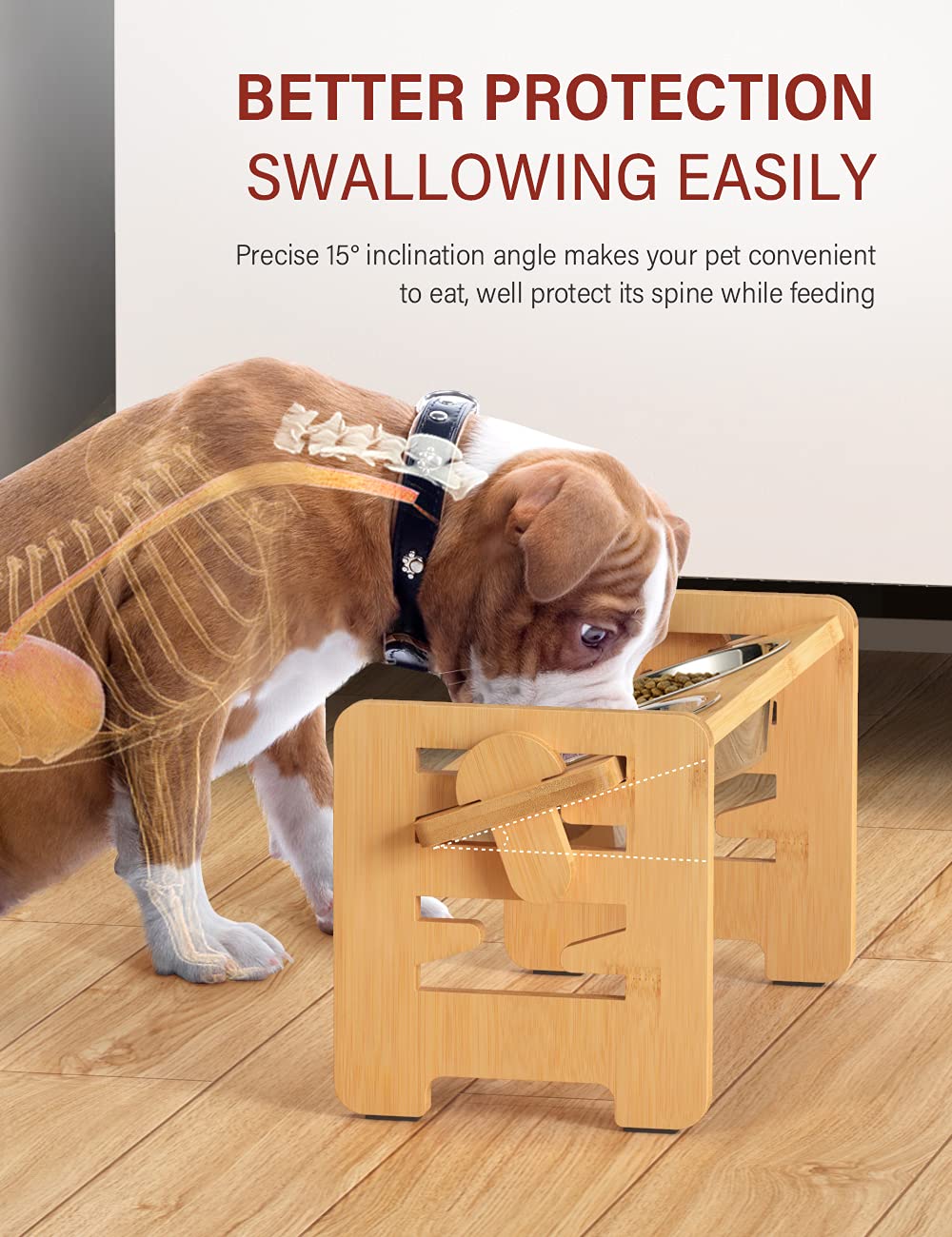 Vantic six-height adjustable stand grows with pets from puppy to adult