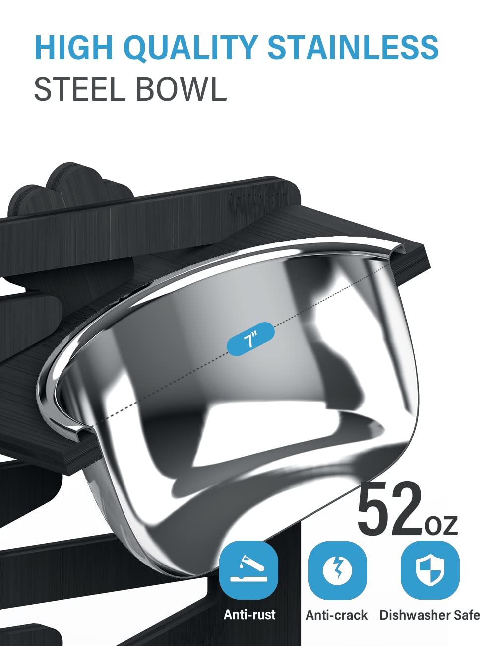 Vantic stainless steel bowls are rust-resistant and dishwasher-safe for effortless cleaning.