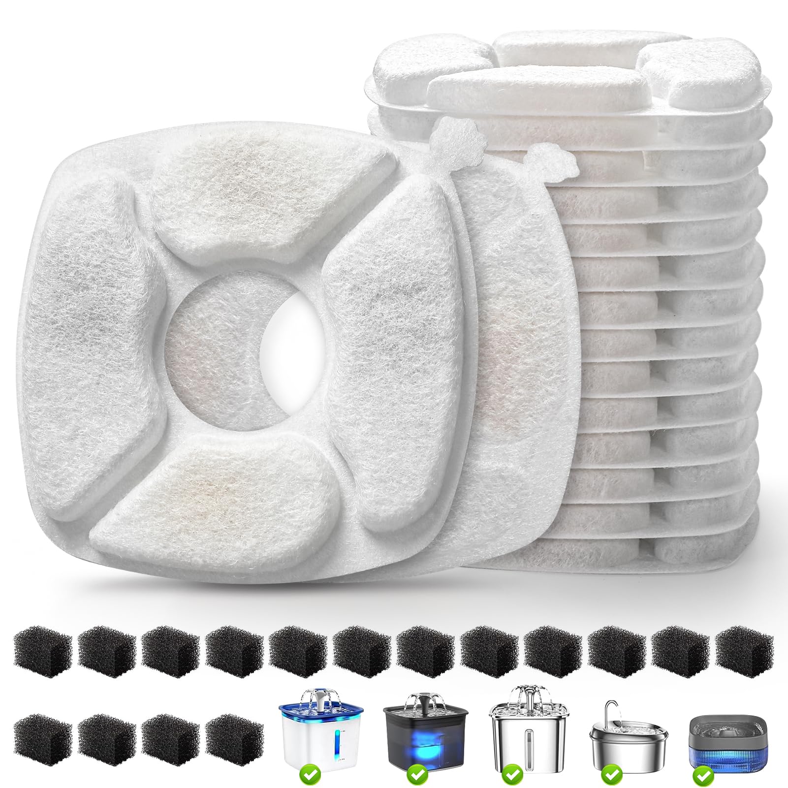VANVE bulk savings for cat fountain filters and sponges