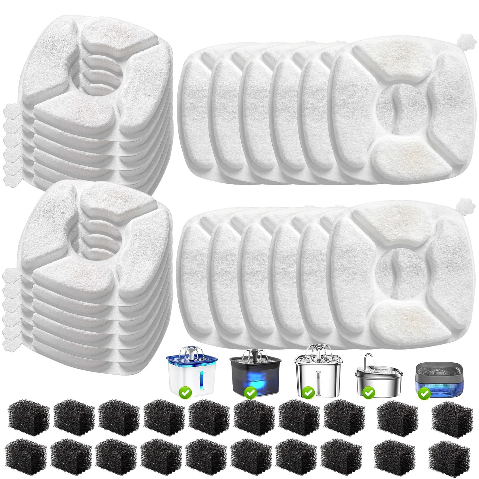 VANVE cat fountain filter kit with 20 filters improves water freshness.