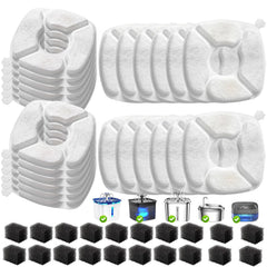 VANVE cat fountain filter kit with 20 filters improves water freshness.
