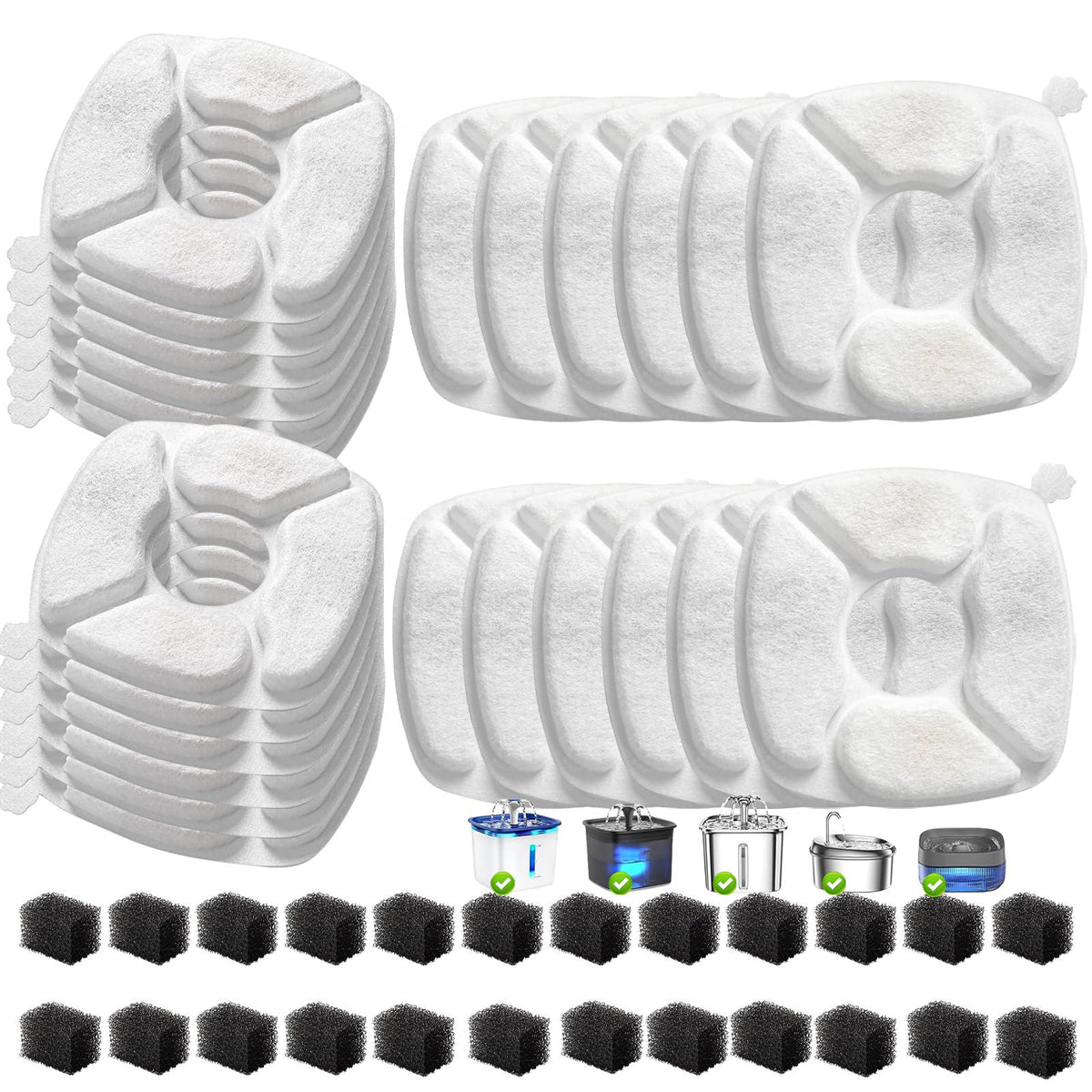 VANVE cat fountain filter kit with 48 pieces for easy maintenance
