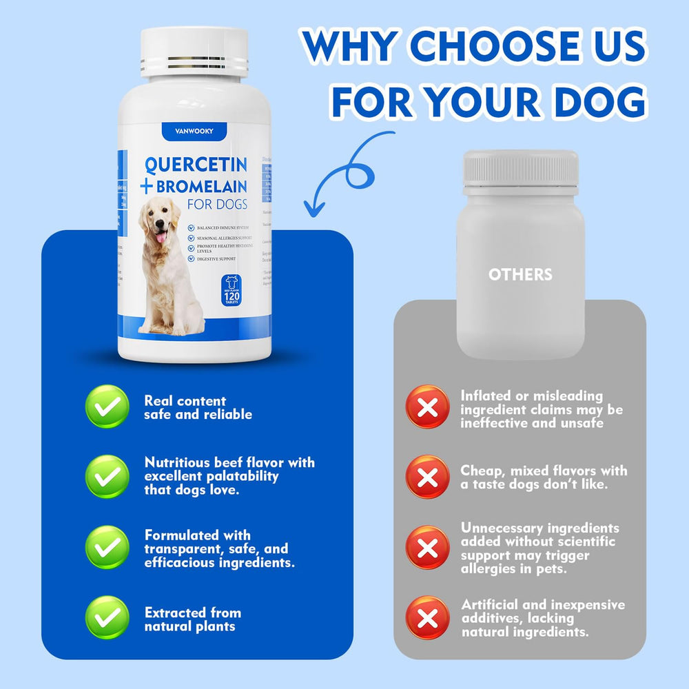 VanWooky Quercetin + Bromelain for active dogs supporting movement