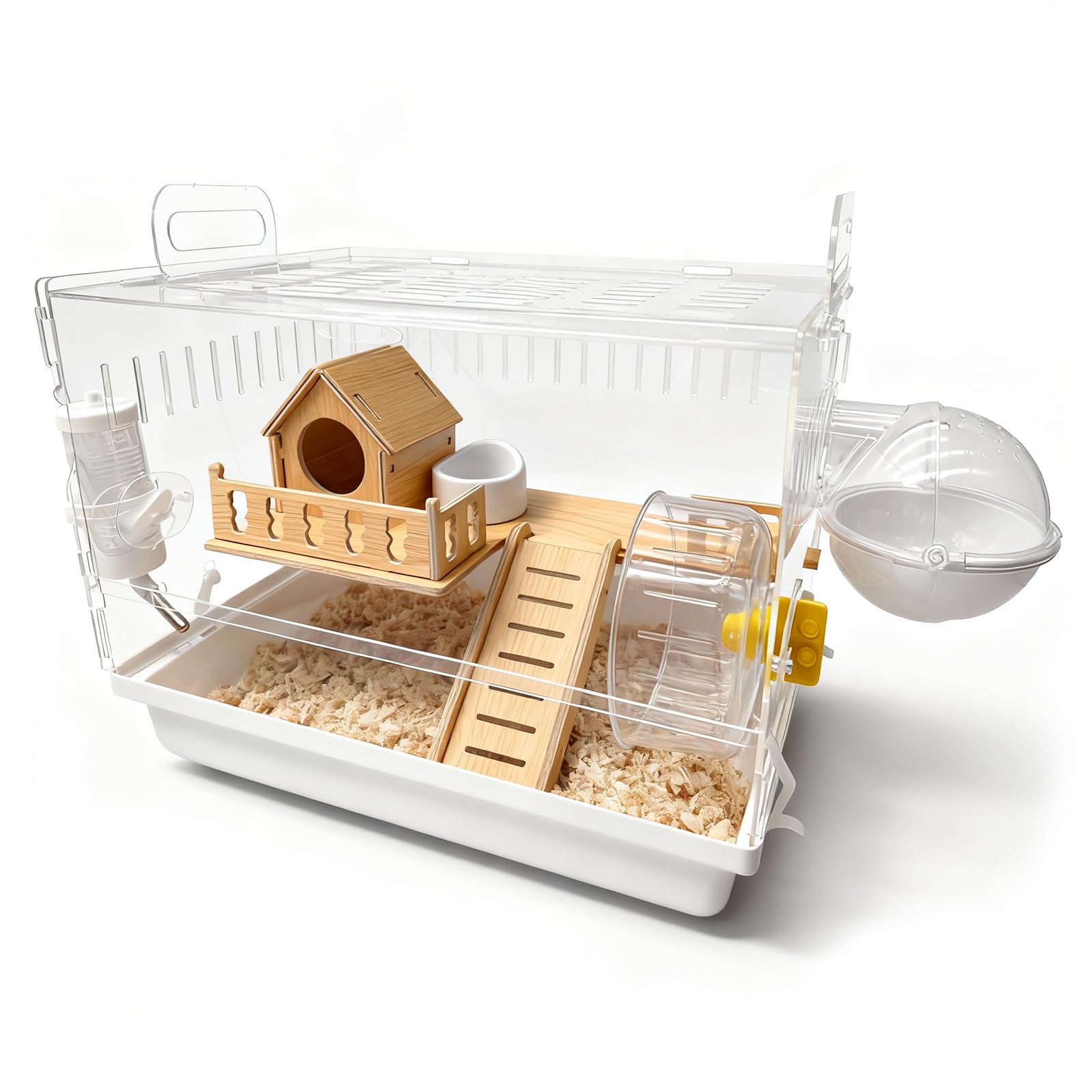 Varrisin acrylic hamster cage with transparent panels for easy daily observation.