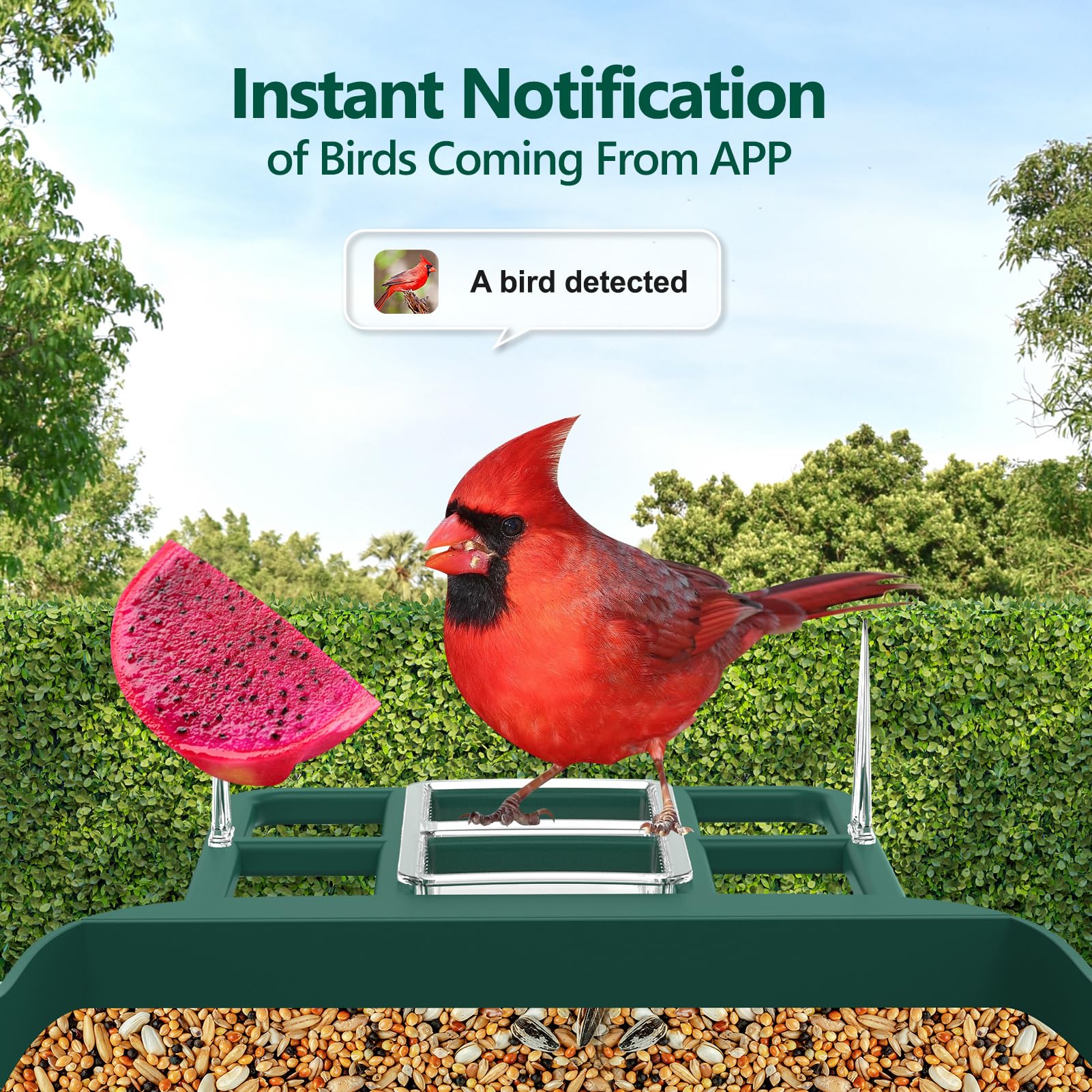 Vatjubi birdfeeder night vision delivers clear footage after dusk.