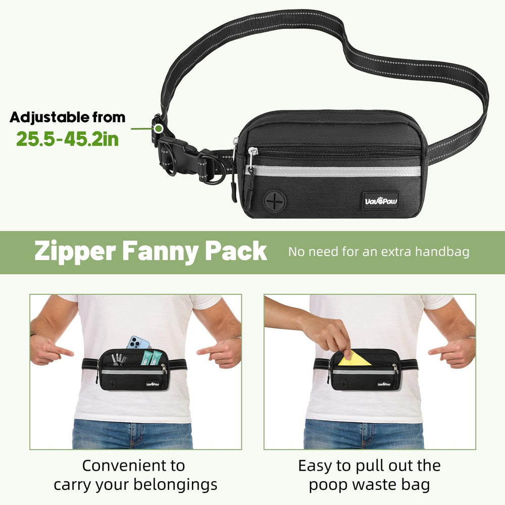 VavoPaw adjustable belt fits waists from 25.5 to 45.2 inches.