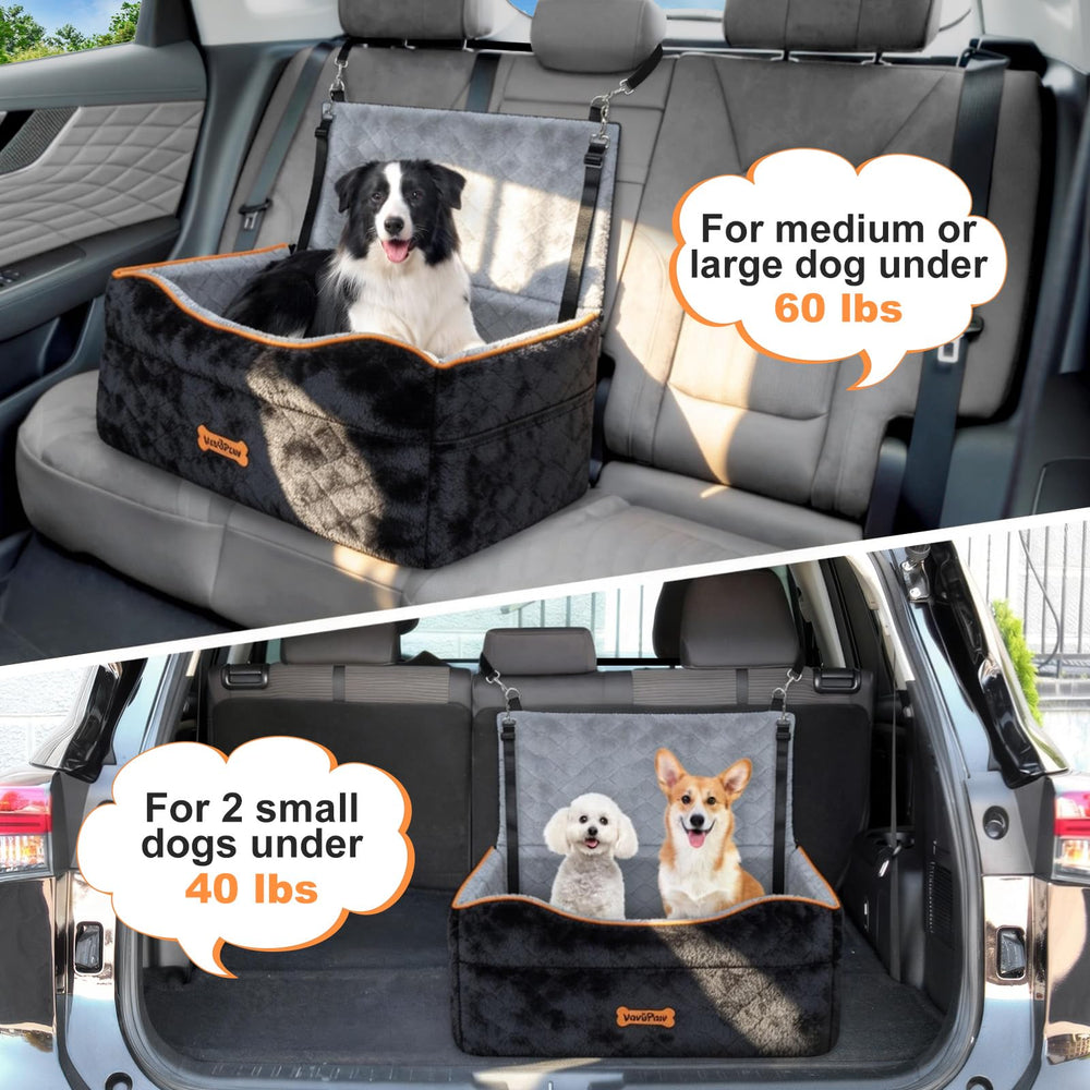 VavoPaw dog car seat with 4-5 inch sponge cushion for comfort.
