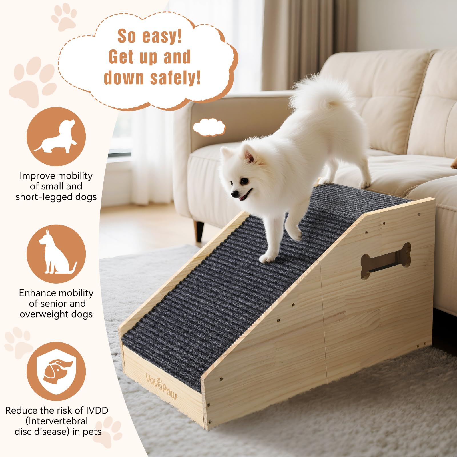VavoPaw bed and sofa placement ramp for versatile home use.