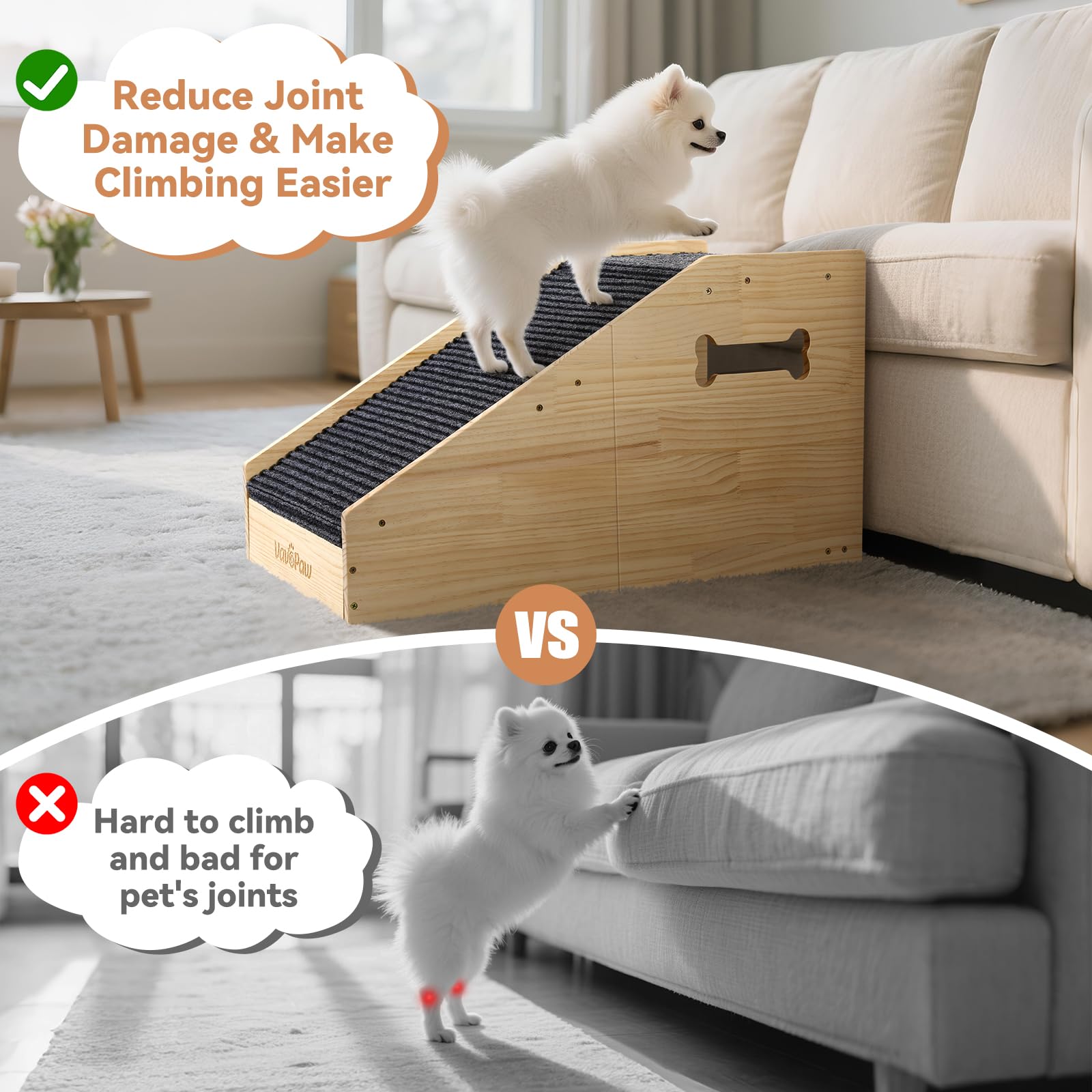 VavoPaw easy-assembly dog steps with simple screws.