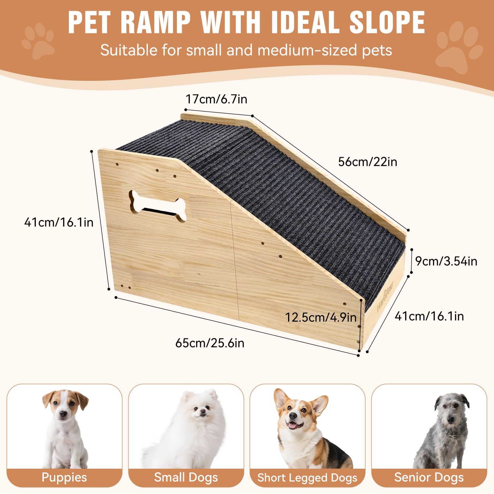 VavoPaw non-slip-top dog ramp provides secure climbs.
