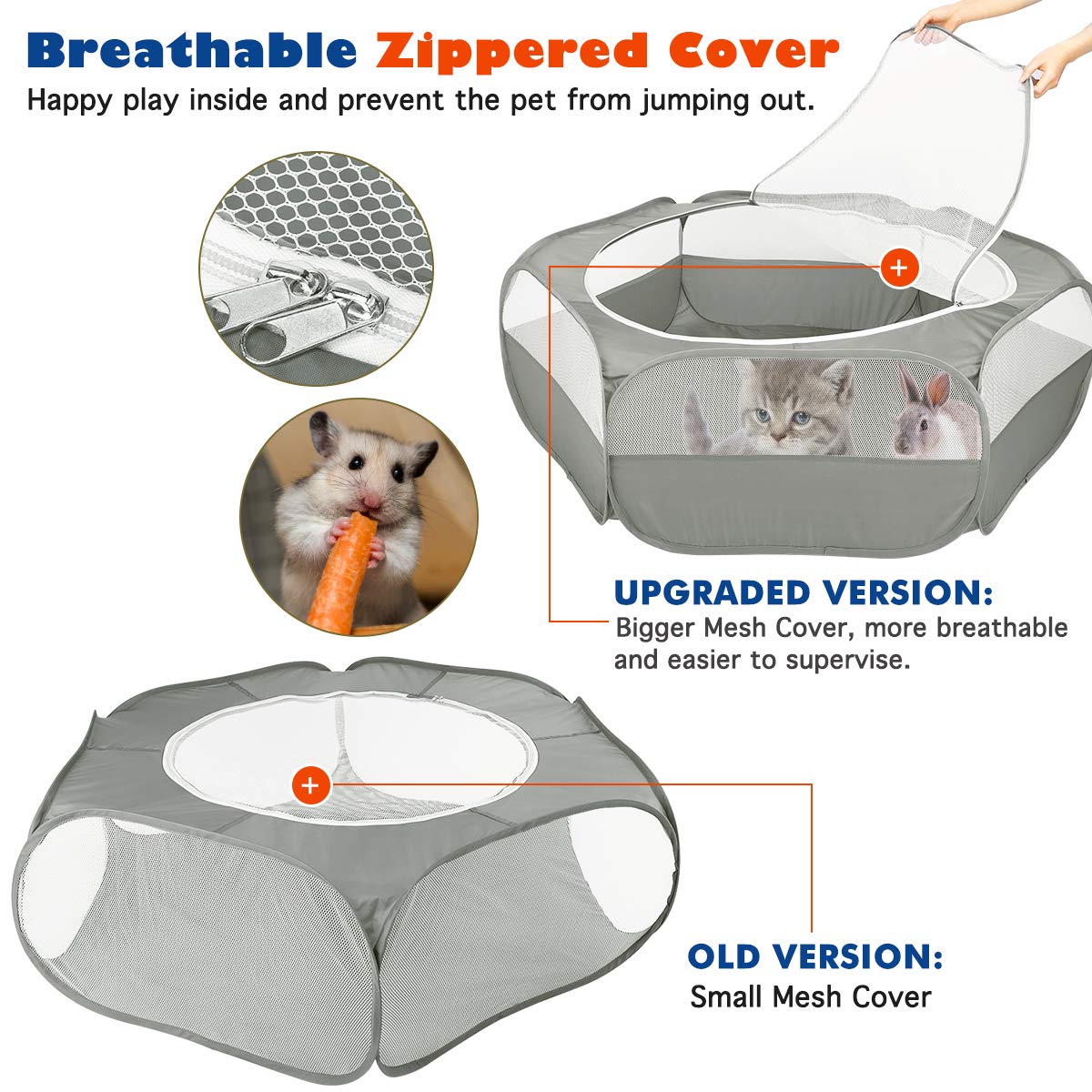 VavoPaw playpen mesh ventilation walls keep air circulating.
