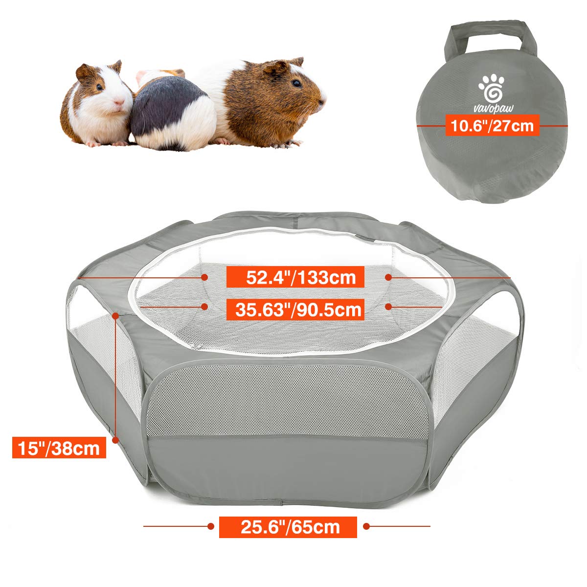 VavoPaw playpen supports multiple small pets like rabbits and hamsters.