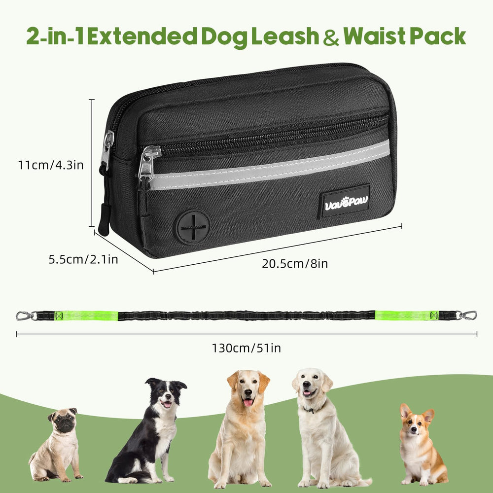 VavoPaw retractable leash extends from 51 to 74.8 inches for flexible space.