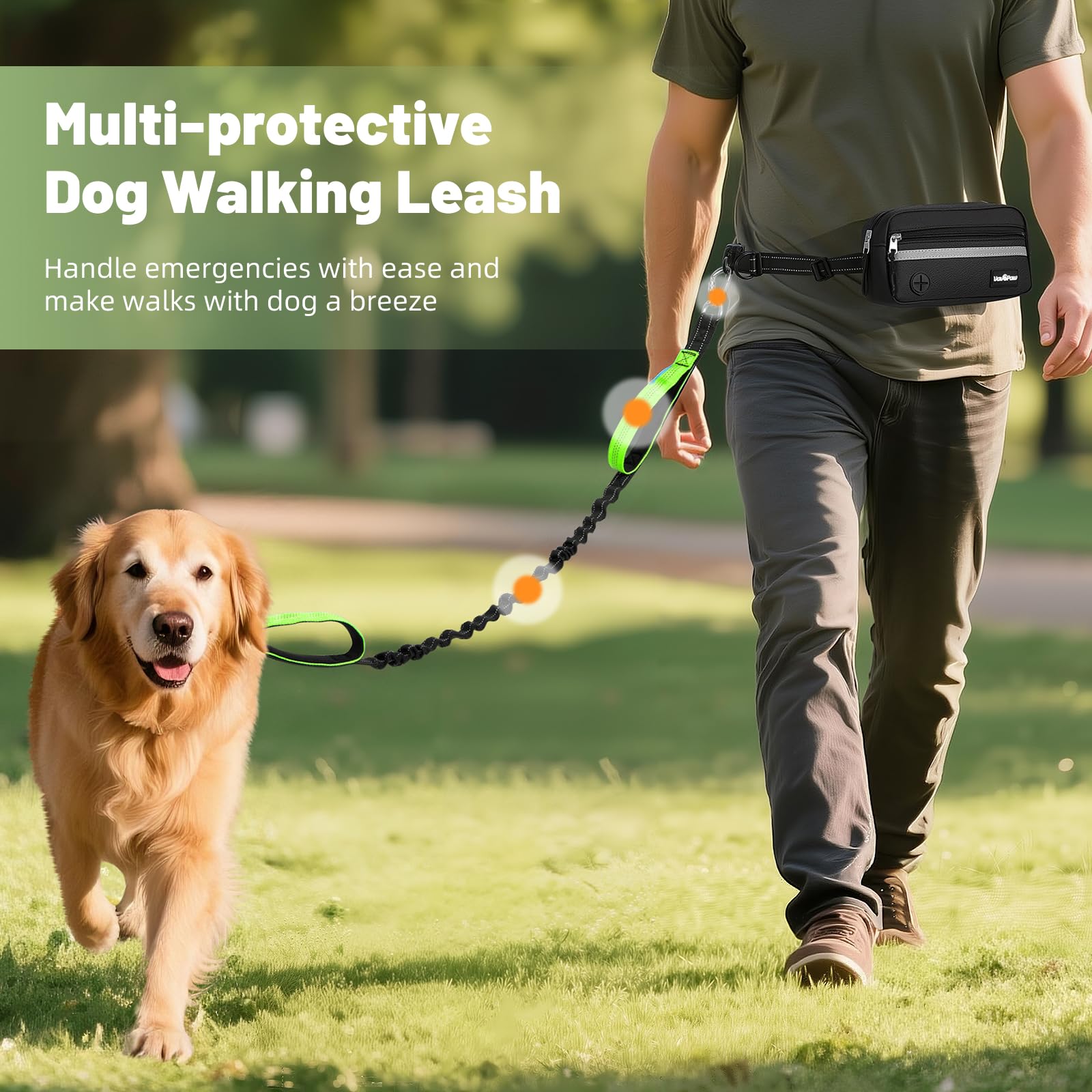 VavoPaw waist-pack holds phone, keys, treats, and bags.