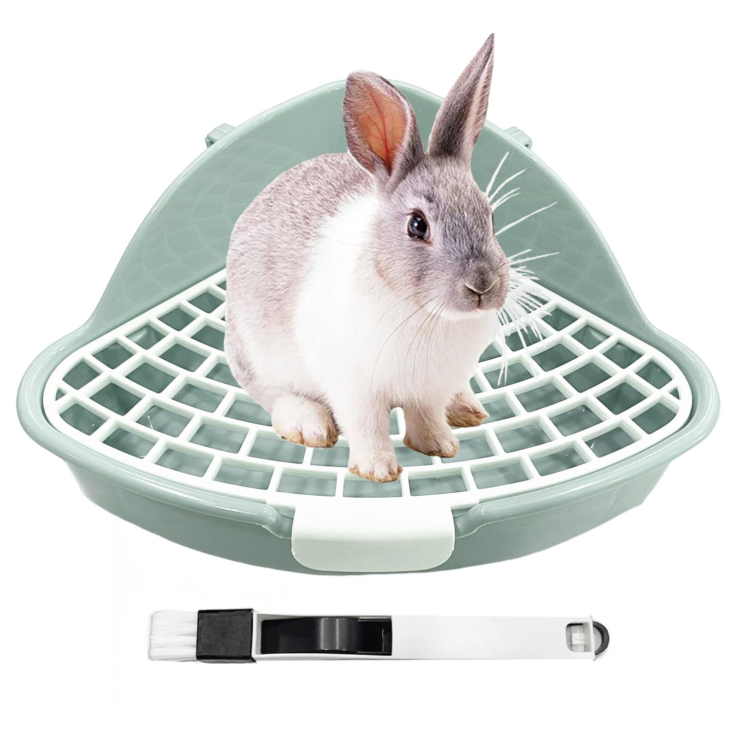 Vayinana rabbit litter box front view showing compact design ideal for small cages