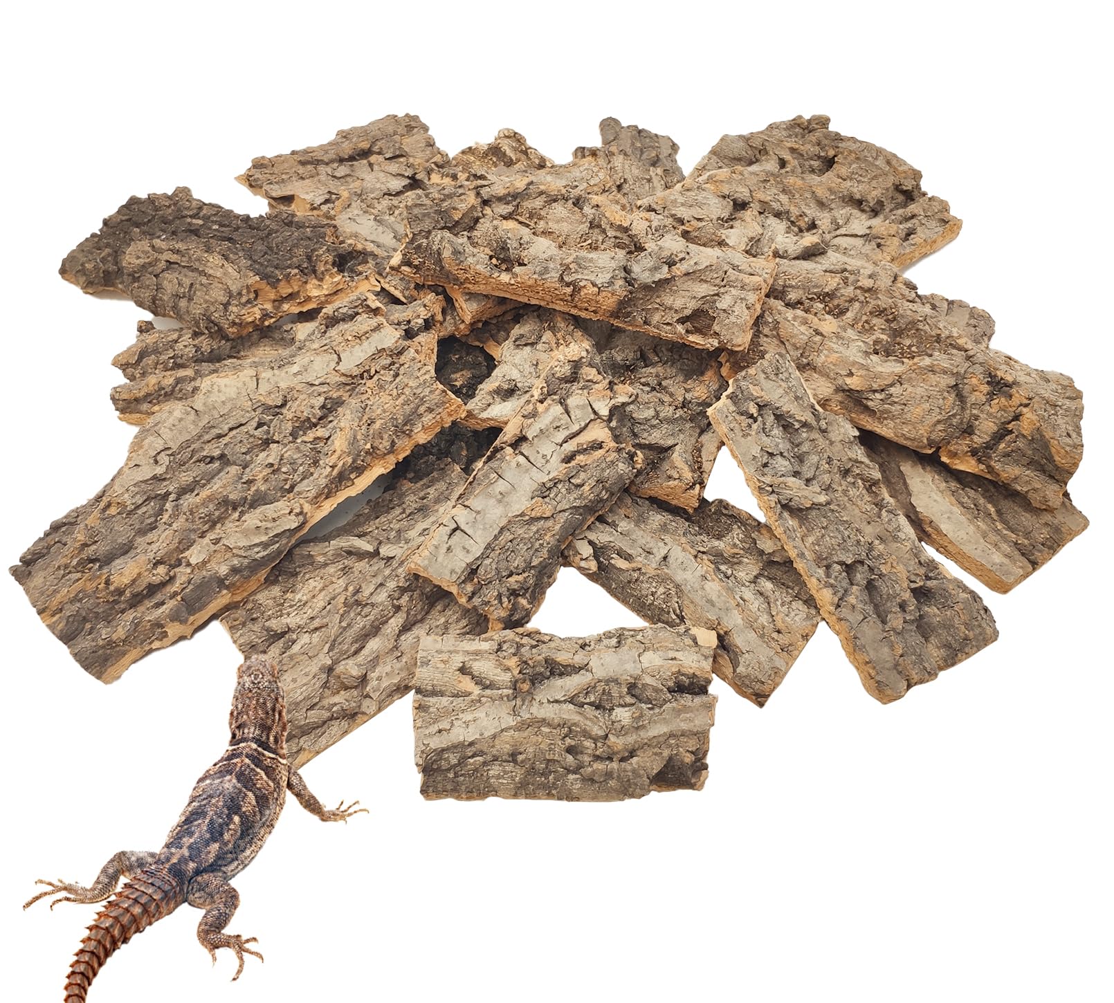 VCEPJH reptile bark bedding 1-5 lb pack showcasing natural cork texture for realism in terrarium.