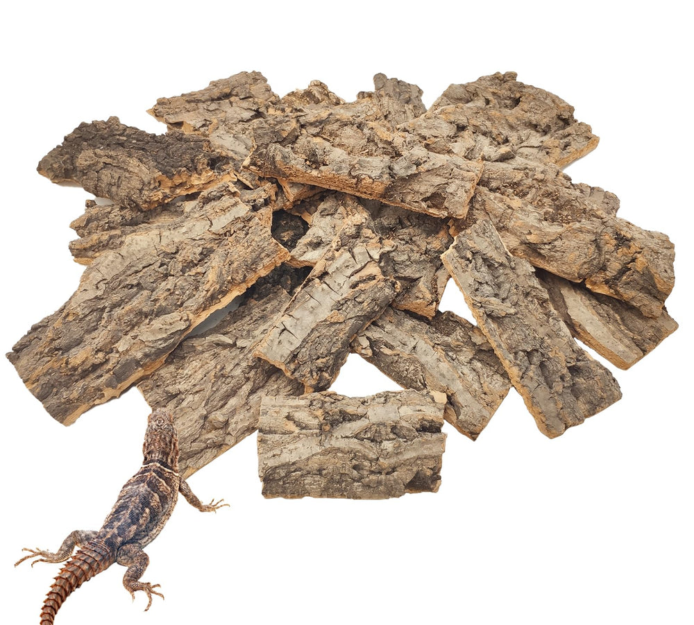 VCEPJH reptile bark bedding 1-5 lb pack showcasing natural cork texture for realism in terrarium.