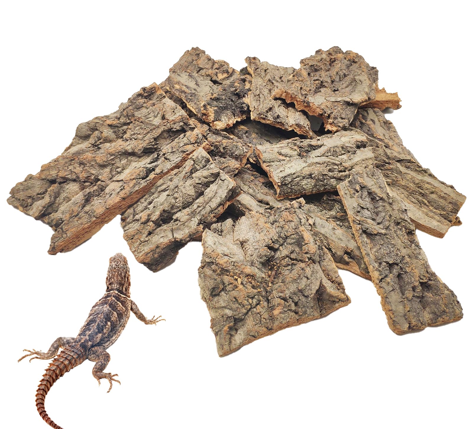 VCEPJH reptile cork bark 1lb bedding image showcases a secure, chew-safe habitat.