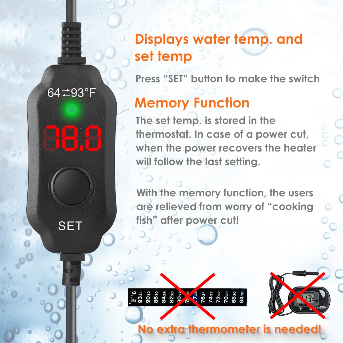 VCRAZE temperature control highlights precise regulation in small tanks