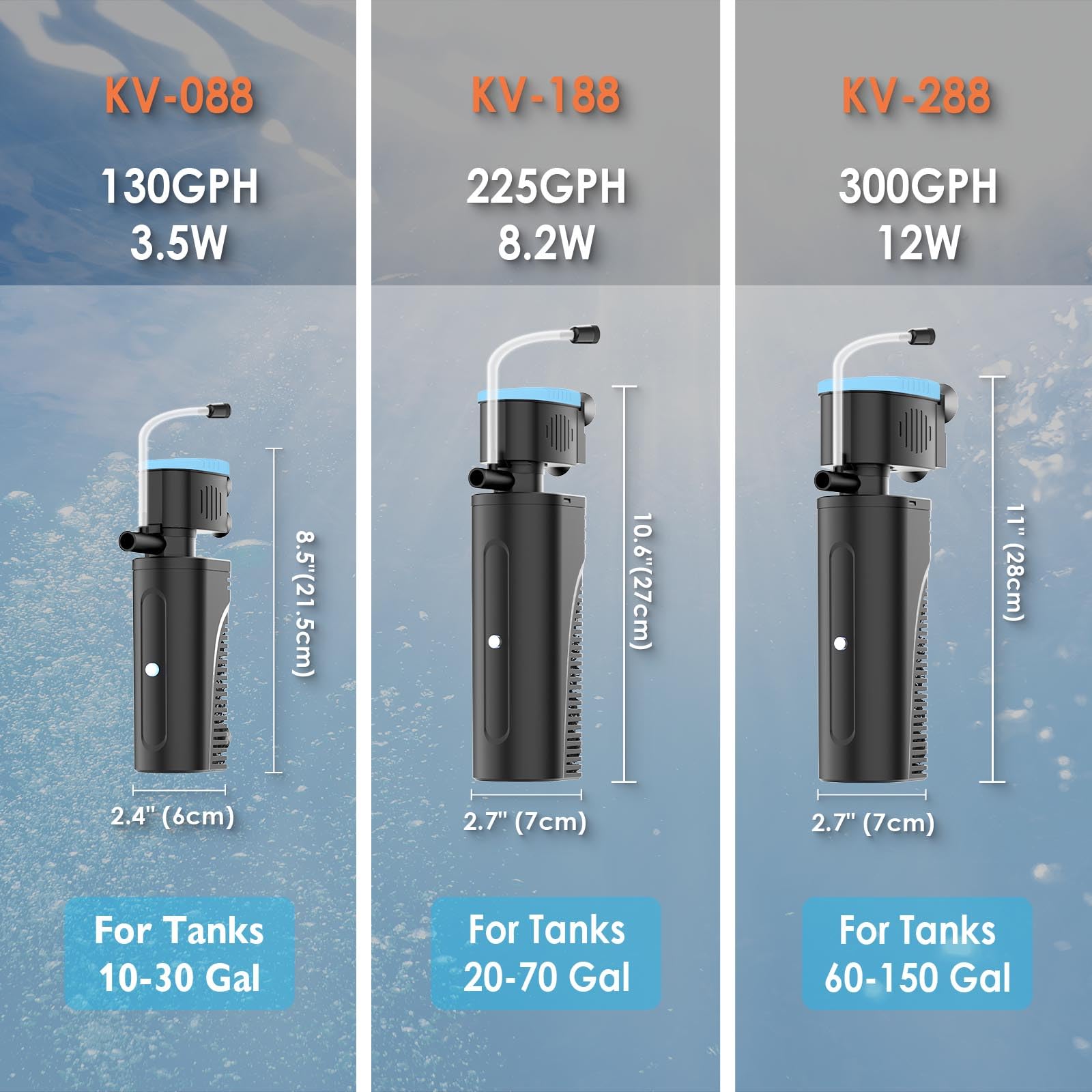VCRAZE compatibility for 20-70 gallon tanks ensures versatile use.