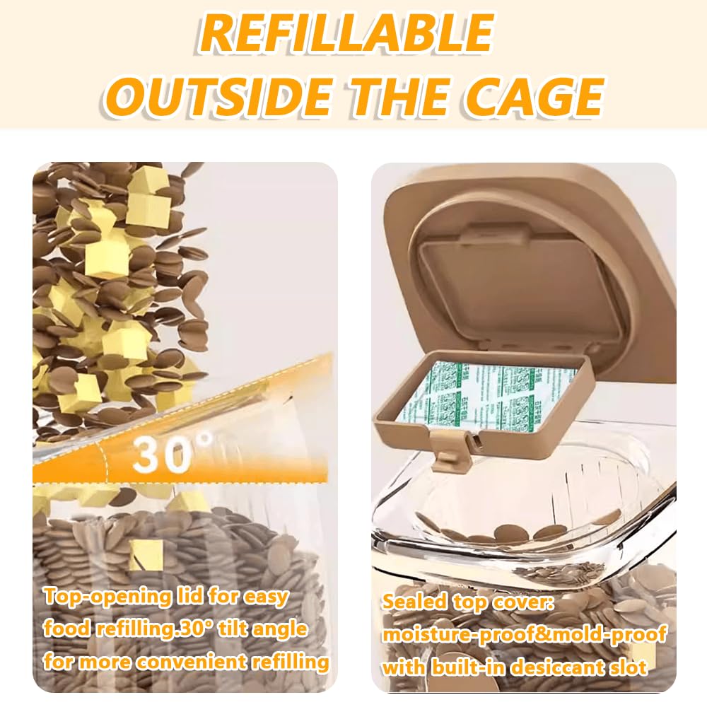 VE ThalasynTech outside-refill design simplifies feeding without opening the cage.