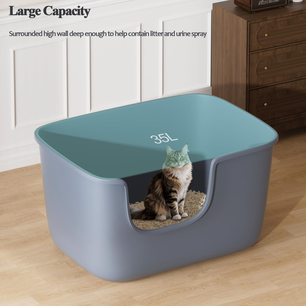 Vealind litter box durable PP material grey, long-lasting and safe for homes